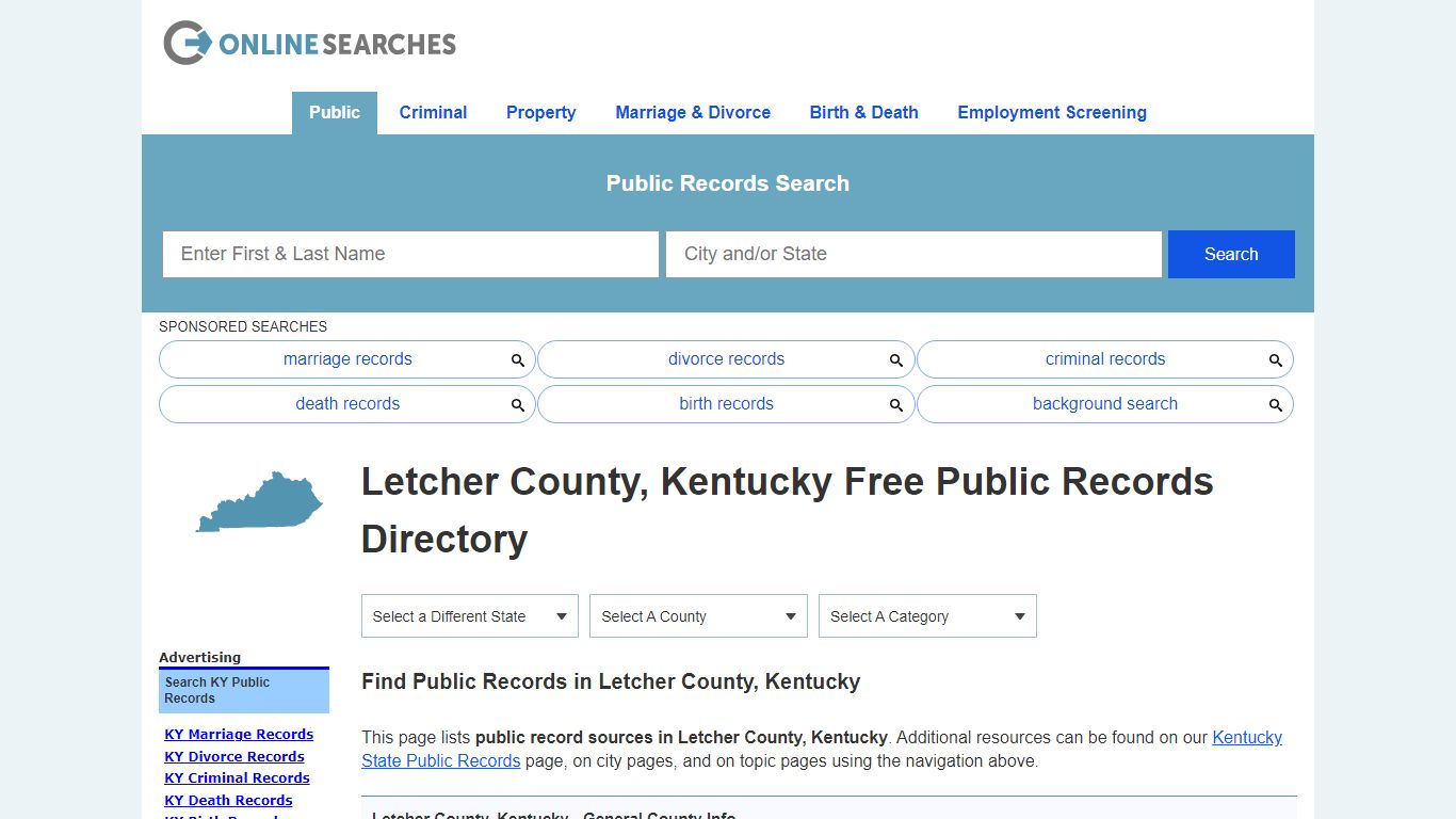 Letcher County, Kentucky Public Records Directory