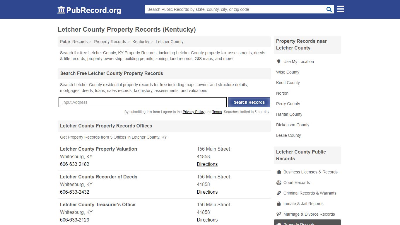 Letcher County Property Records (Kentucky) - Public Record