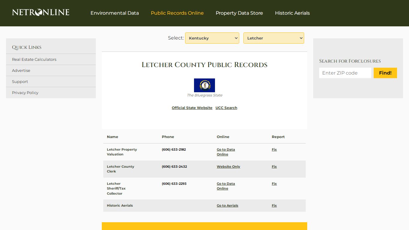 Letcher County Public Records - NETROnline.com